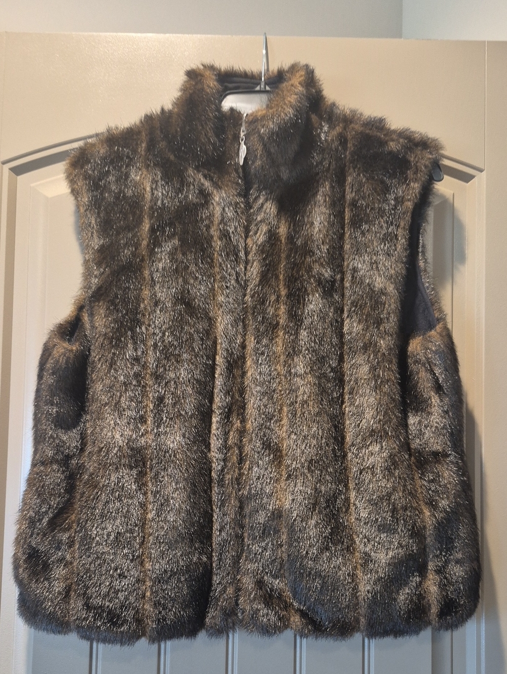 Faux Fur Brown Women's Vest - Sleeveless Coat